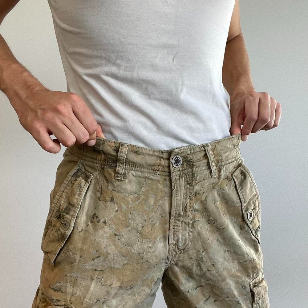 Barley & bass distressed army style khaki cargo skinny pants size 31